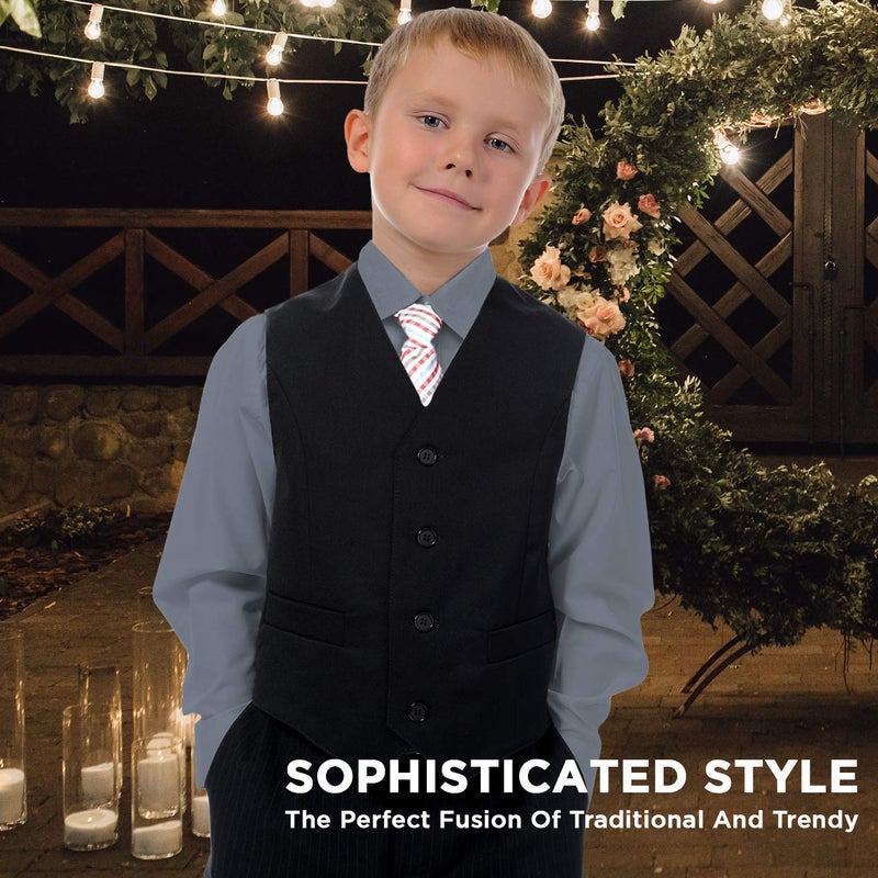 Alberto Danelli's Boys Long Sleeve Dress Shirt with Matching Tie and Handkerchief, 14/16, Ash - Image 2